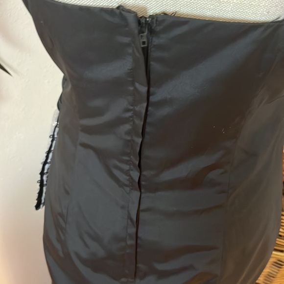 Vintage Black & Silver Dress/ Side Train/ Alice Designs - Picture 10 of 11